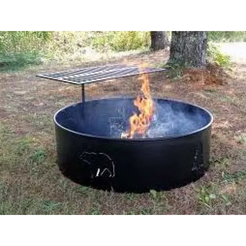 30 Buck Stove Fire Ring / Camping Fire Pit with Wildlife Design and Cooking Grate MAFRING-30