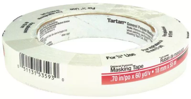 3M 5142-18E Tartan Masking Tape, 0.70" x 60 Yard