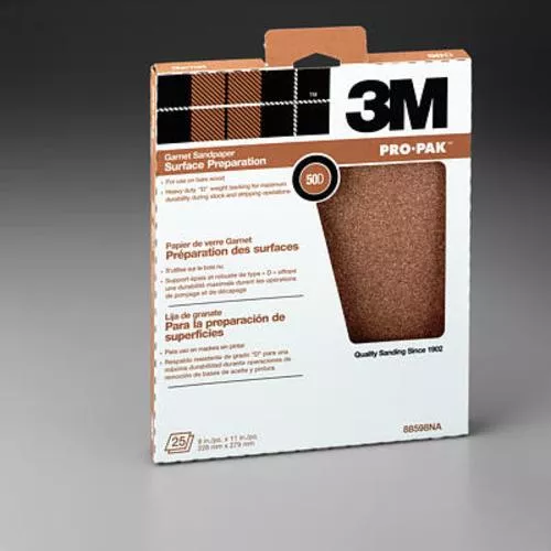 3M 88598NA Garnet Paper Sheets "50/D" Paper Sheets 9"X11"