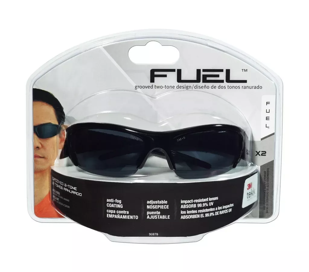 3M 90878-80025T Fuel X2 High Performance Safety Eyewear, Gray Lens