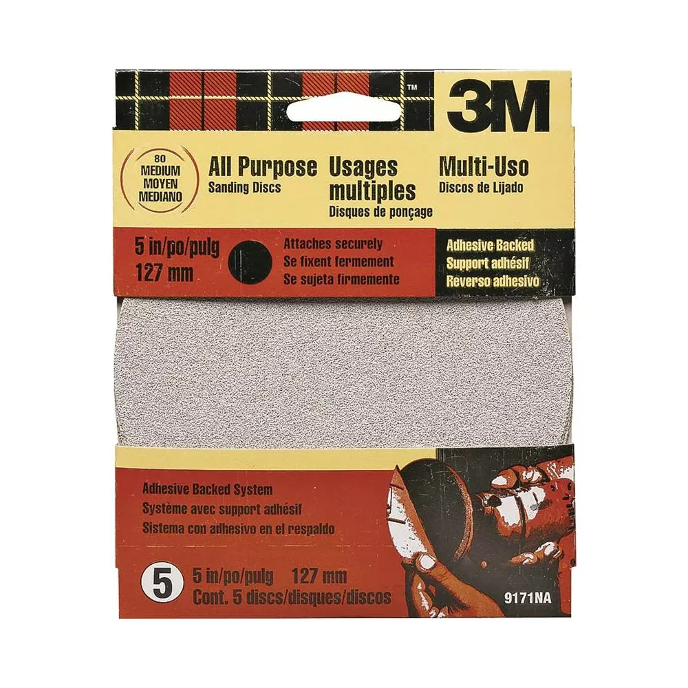 3M 9171NA All Purpose Sanding Disc, 80 Grit, 5"