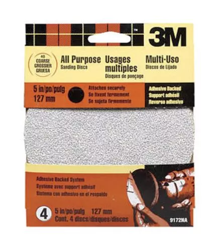 3M 9172ES Adhesive Backed No Hole Sanding Discs 5"# Pk/4