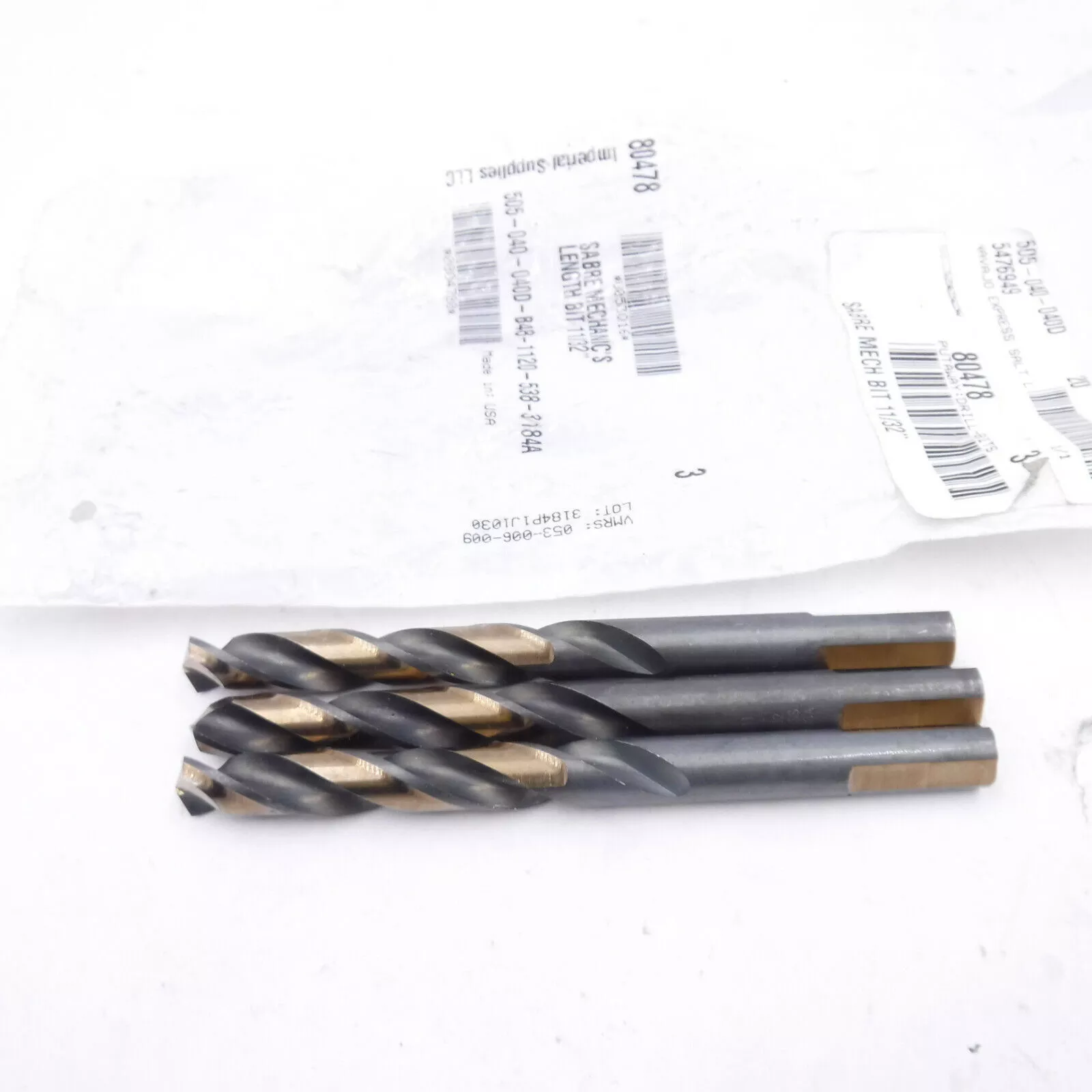 3x Imperial Sabre Mechanics Drill Bit 11/32″ High Speed Steel Black/Bronze Oxi