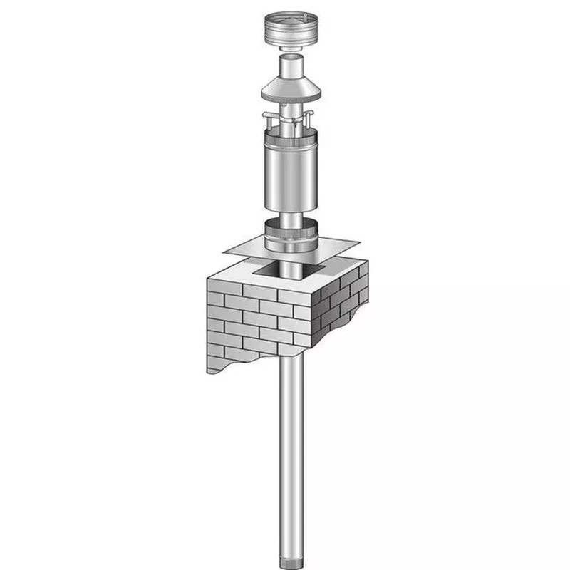 4.0m Chimney Flue Kit For Inbuilt Wood Fires