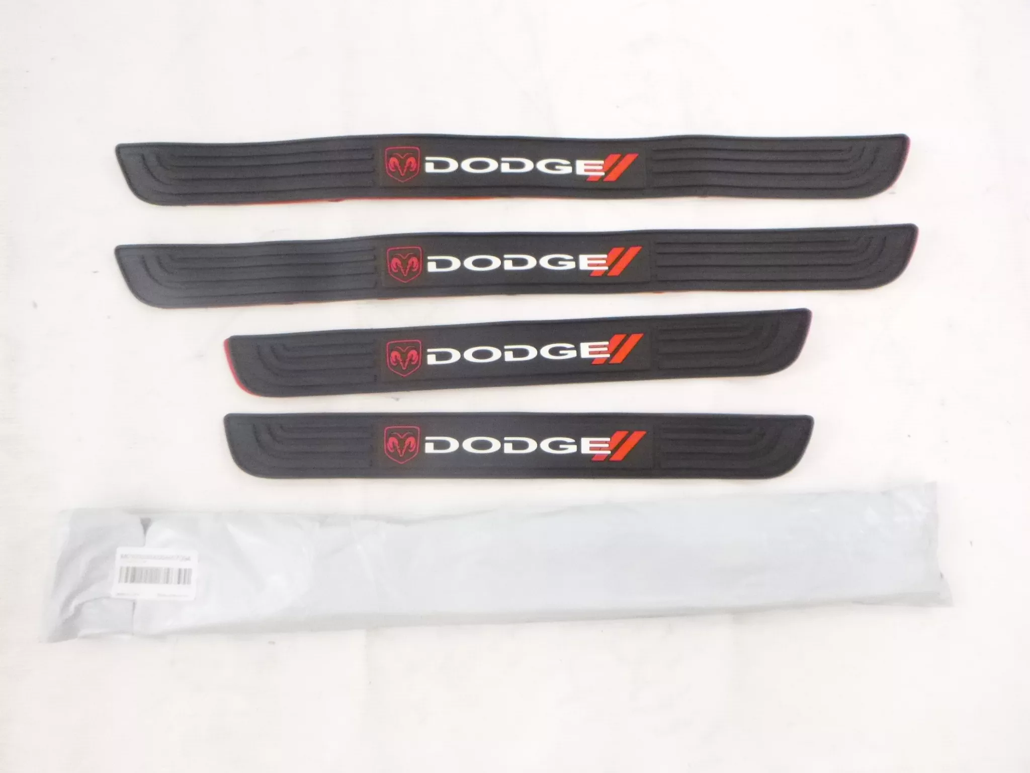 4 Pack Dodge Black Rubber Car Door Scuff Sill Cover Panel Step Protector