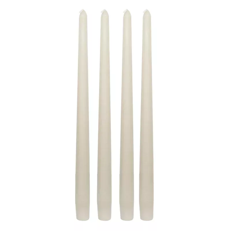 4-Pack Ivory Unscented Taper Candles, 12"