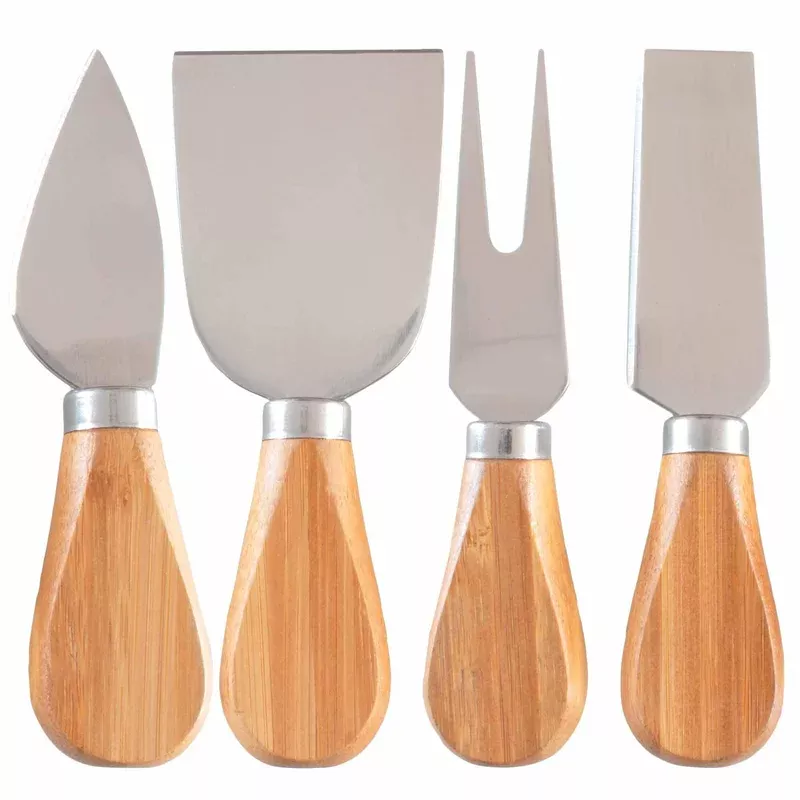 4-Piece Cheese Knife Set with Stainless Steel Blades