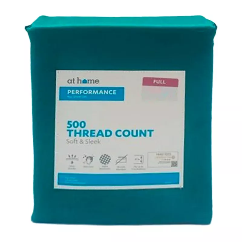 4-Piece Green 500 Thread Count Cotton Blend Sheet Set, Full