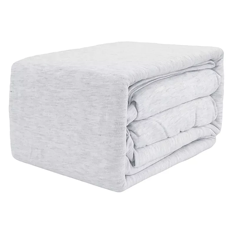 4-Piece Light Grey Jersey Sheet Set, Full