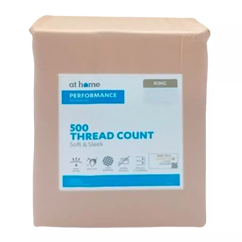 4-Piece Pink 500 Thread Count Cotton Blend Sheet Set, King
