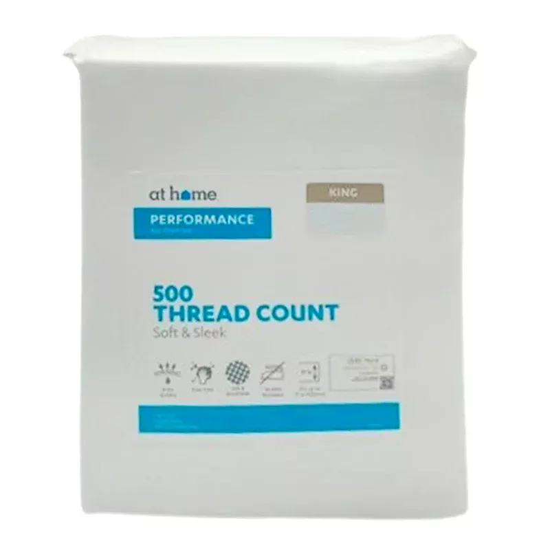 4-Piece White 500 Thread Count Cotton Blend Sheet Set, King