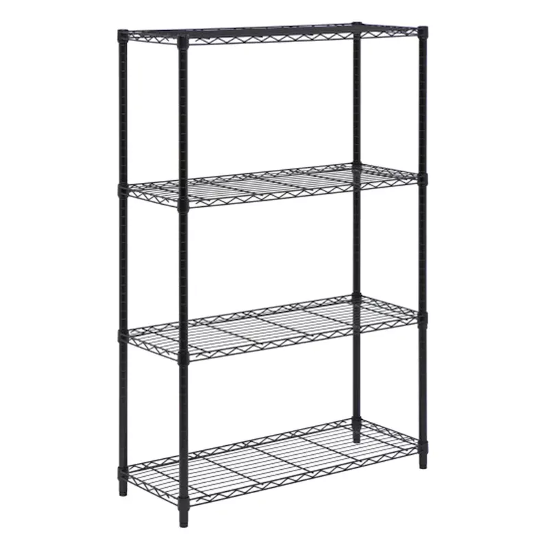 4-Tier Metal Shelving Unit, Black