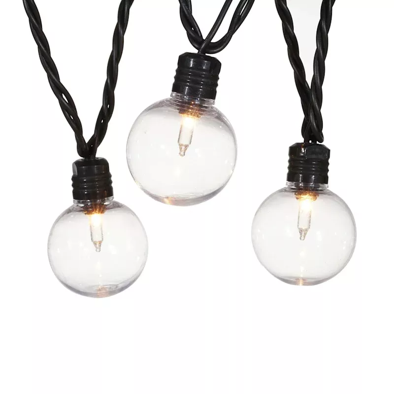40-Count G40 Clear Globe String Lights with Black Wire