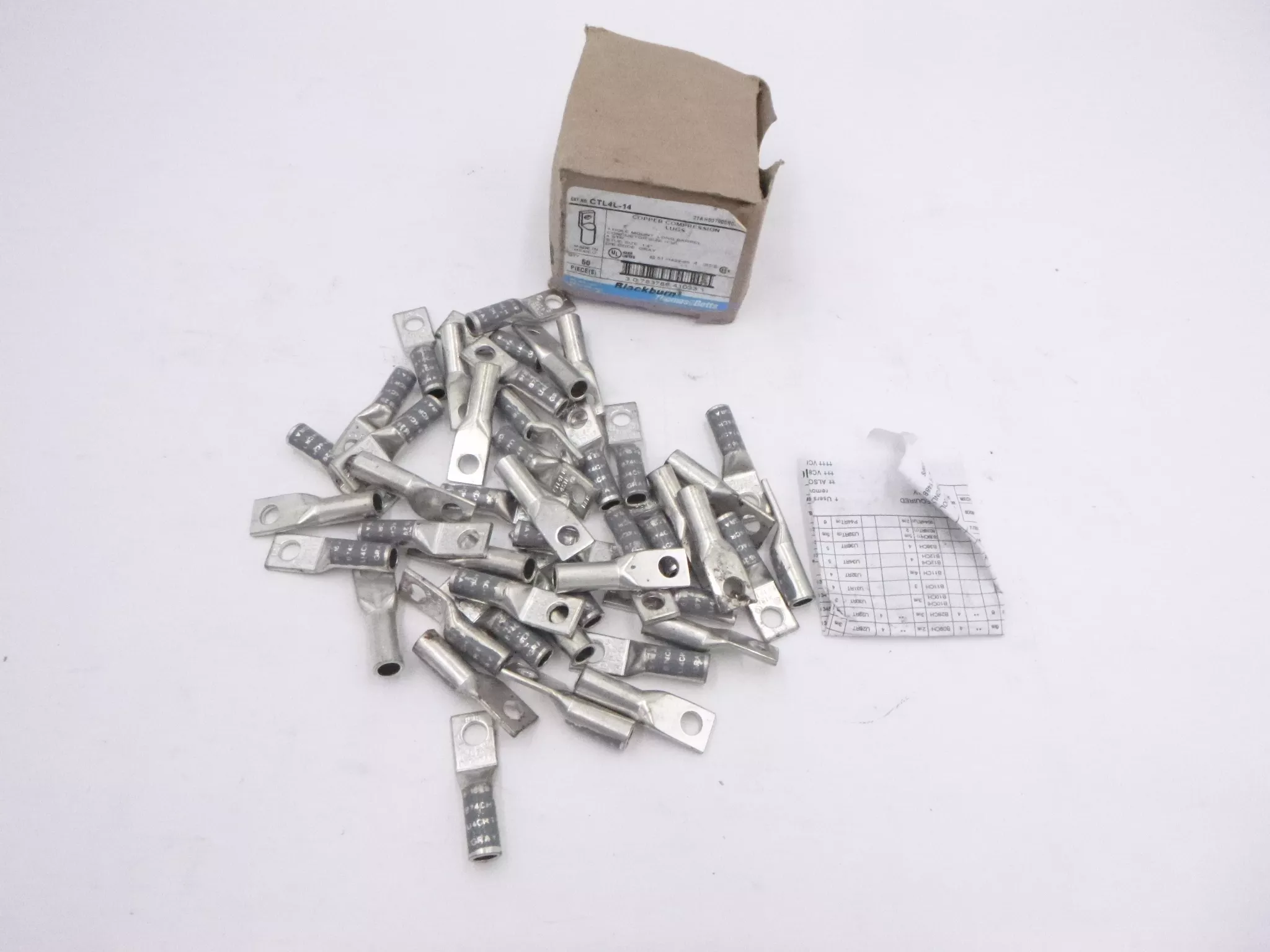 45 Pack Blackburn CTL4L-14 4Str Copper Compression Lug 1-Lug Gray