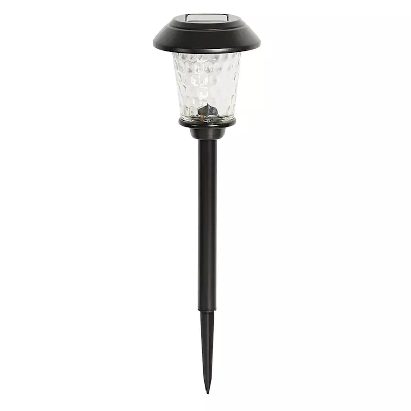 5-Lumen Solar Black Dotted Glass Pathway Light