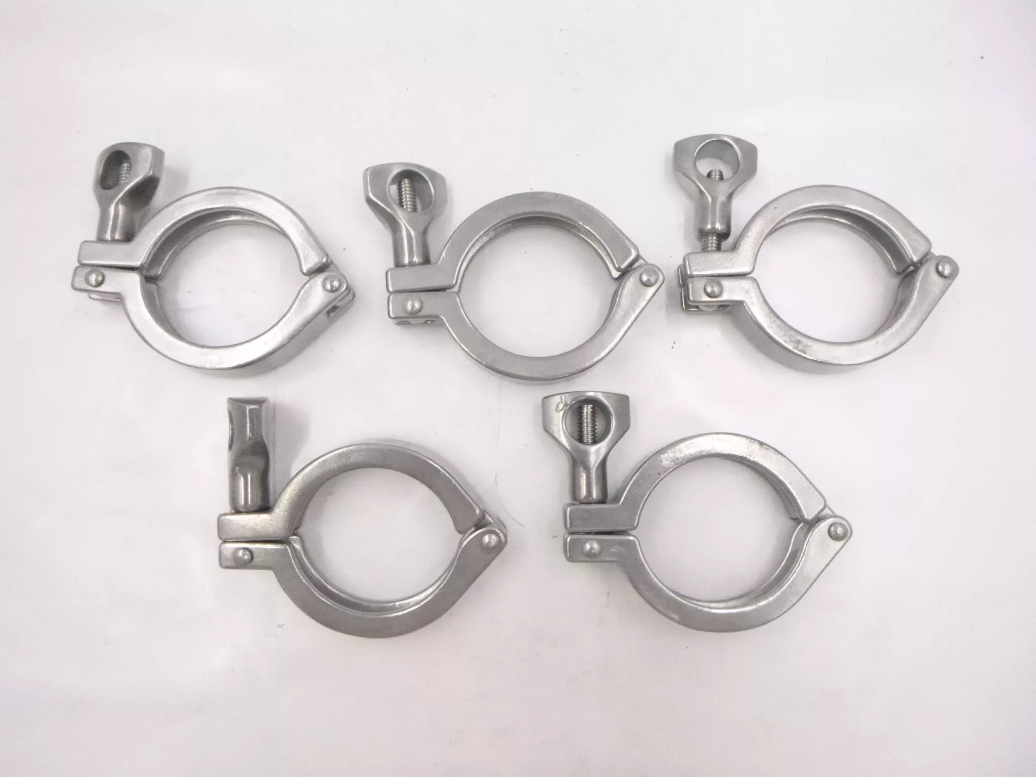 5 Pack 2″ Heavy Duty Single Pin Sanitary Clamp T304