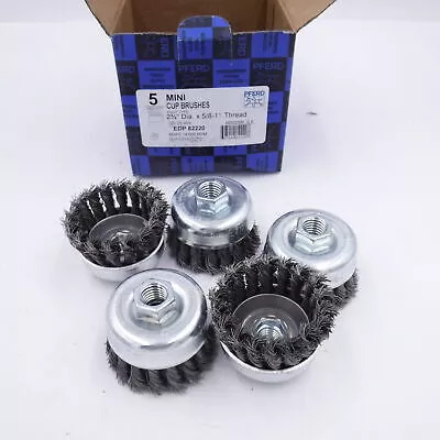 5 PCS Mini Knot Cup Brush 2-3/4″ Dia, 5/8-11 Thread, .020 Carbon Steel Wire