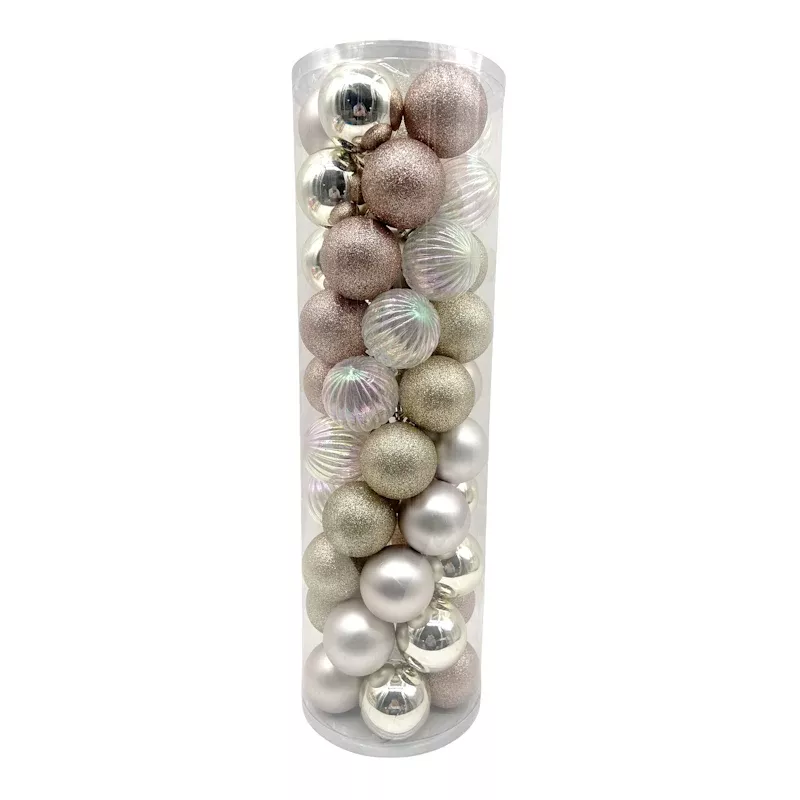 50-Count Vintage Pastel Mix Shatterproof Ornaments, 2"