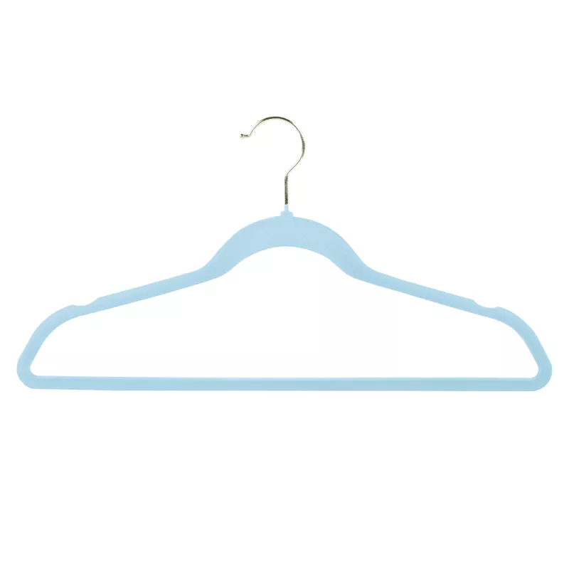 50-Pack Velvet Suit Hangers, Pastel Blue