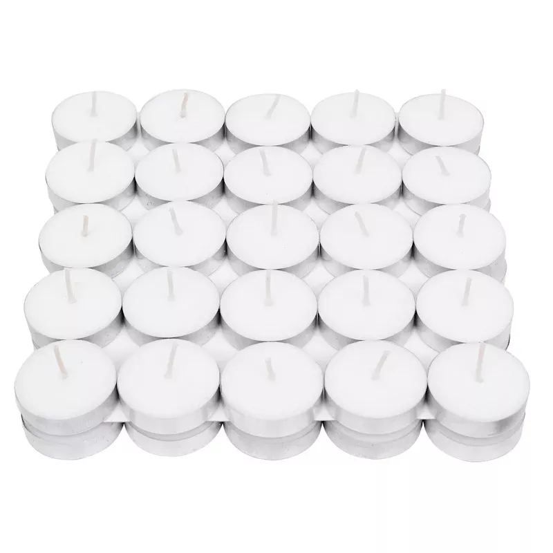 50-Pack White Unscented Tealight Candles