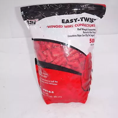 500 Pack NSI Easy-Twist Winged Wire Connectors 18-8 AWG, WWC-R-B