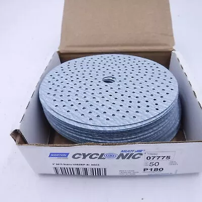 50x Norton 77696007775 Hook/Loop A975 DryIce Abrasive Discs 6″x 11/16″P180 Grit