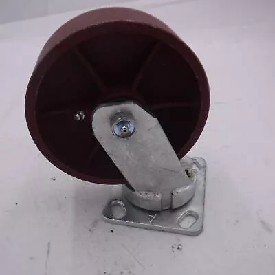 6″ Heavy Duty Swivel Caster with Durable Metal Wheel, 2″ wide, 4″x4-1/2″ plate
