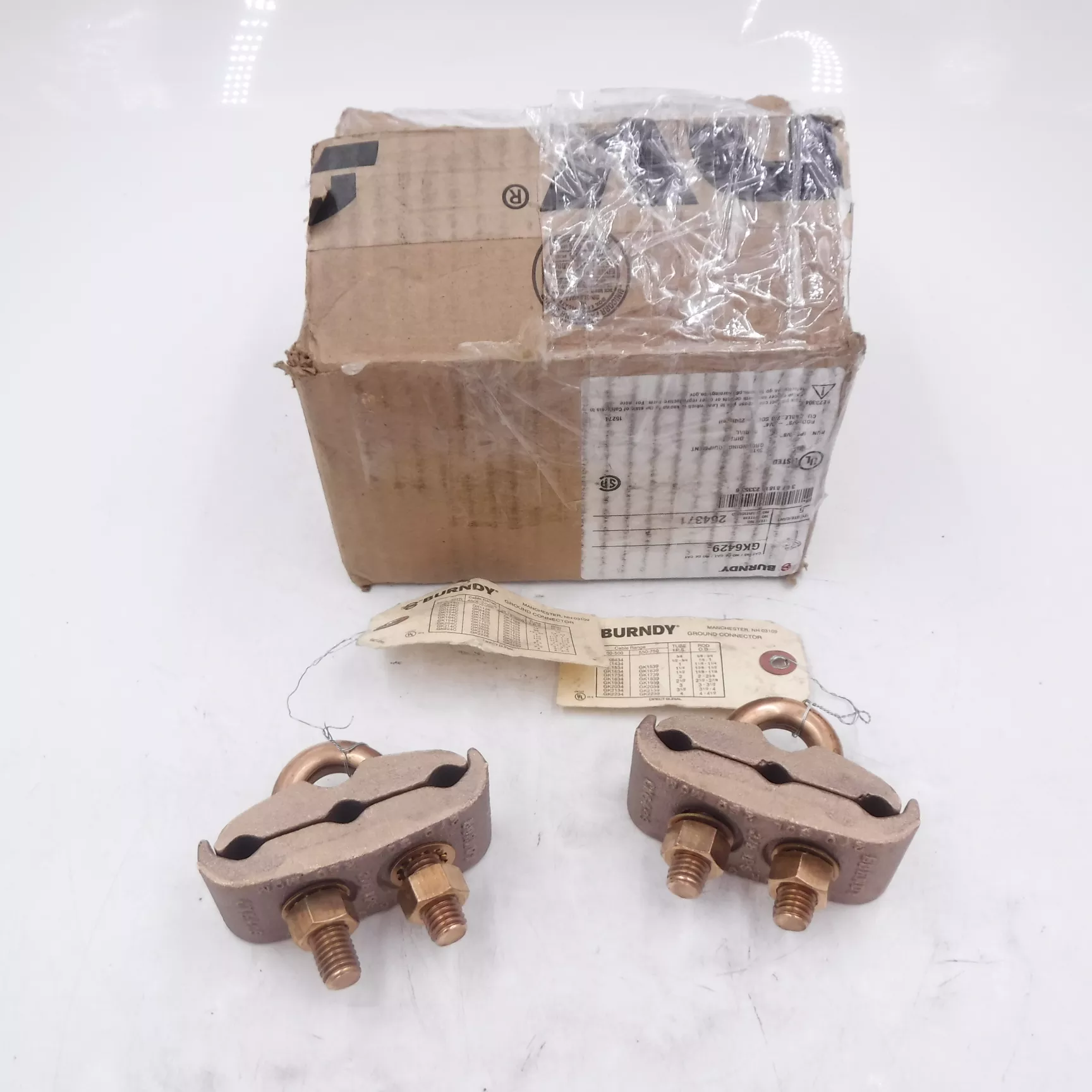 6 Pack Burndy 2/0AWG Copper 3 Cable Mechanical Grounding Connectors GK6429