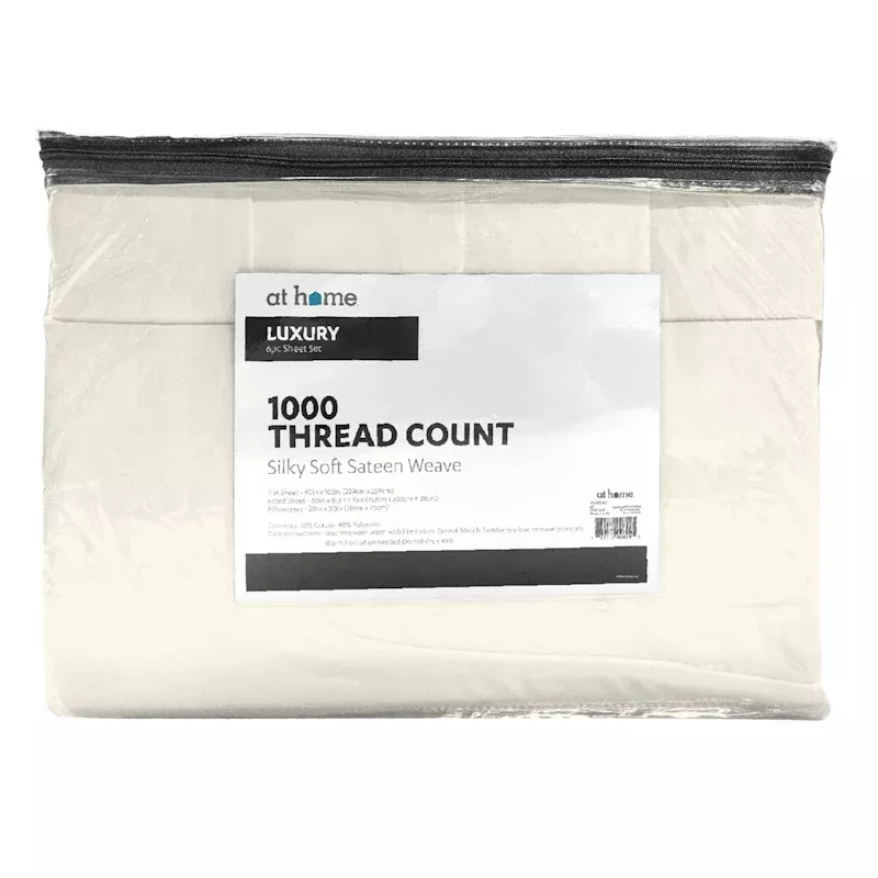 6-Piece Egret 1000 Thread Count Luxury Sateen Sheet Set, Queen