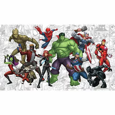 6’x10.5′ XL Marvel Hero Chair Rail Prepasted Ultra Strippable Mural – RoomMates