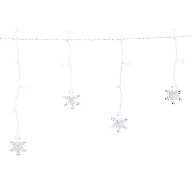 60-Count LED Twinkling String Lights with 16 Snowflakes