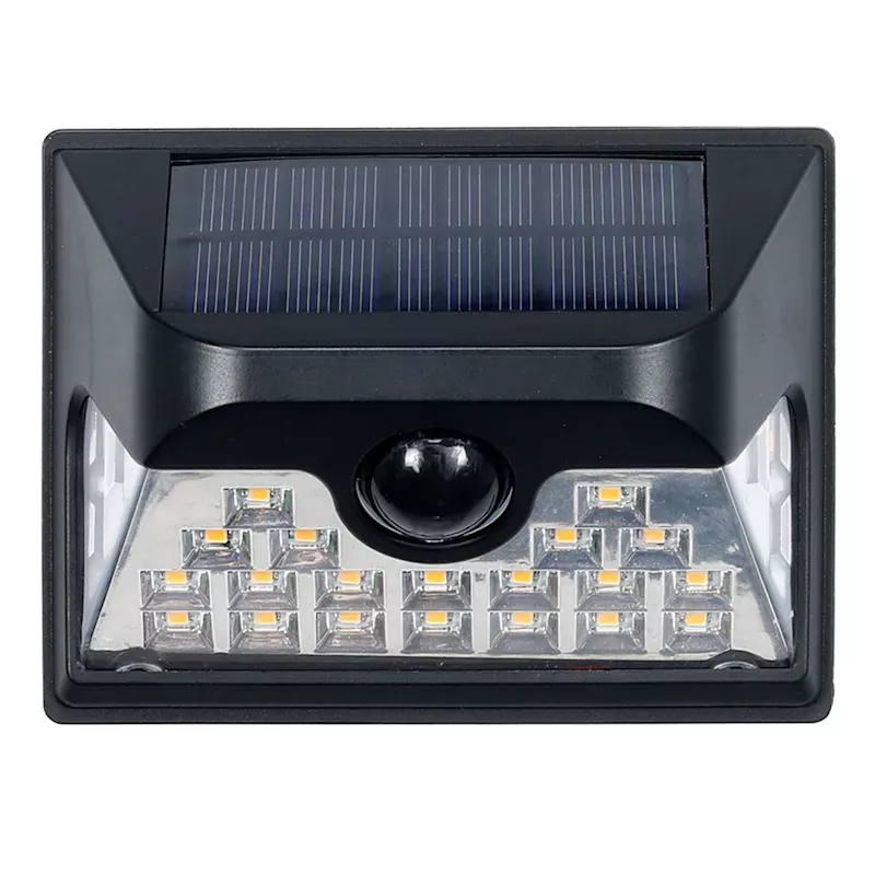 600-Lumen Solar Black Fence Light With Motion Sensor