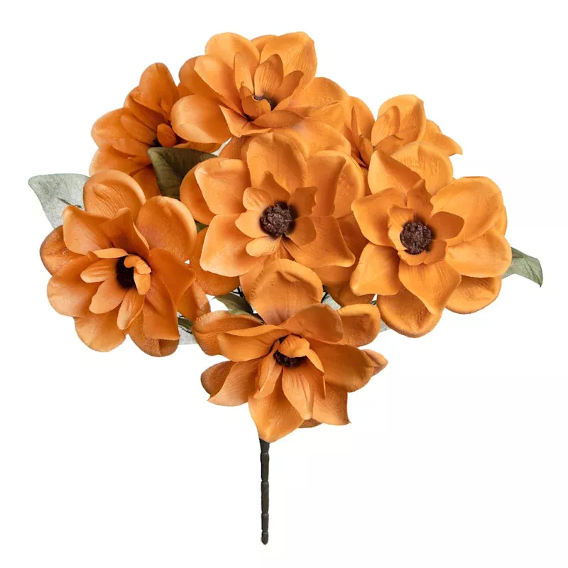 7-Head Yellow Magnolia Floral Bush, 20"