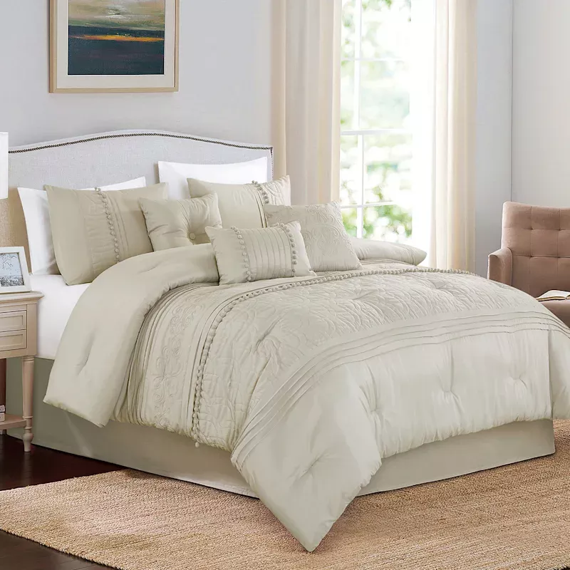 7-Piece Maggie Grey Comforter Set, King