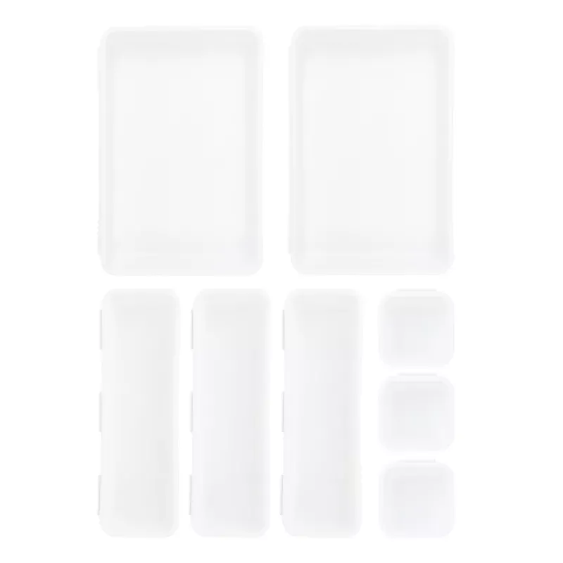 8-Piece White Interlocking Storage Bin Set