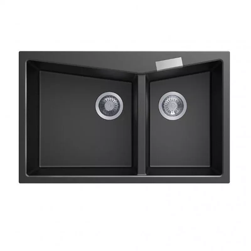 800 x 500 x 220mm Carysil CGDB3220 Double Bowl Granite Kitchen Sink Top/Flush Mount