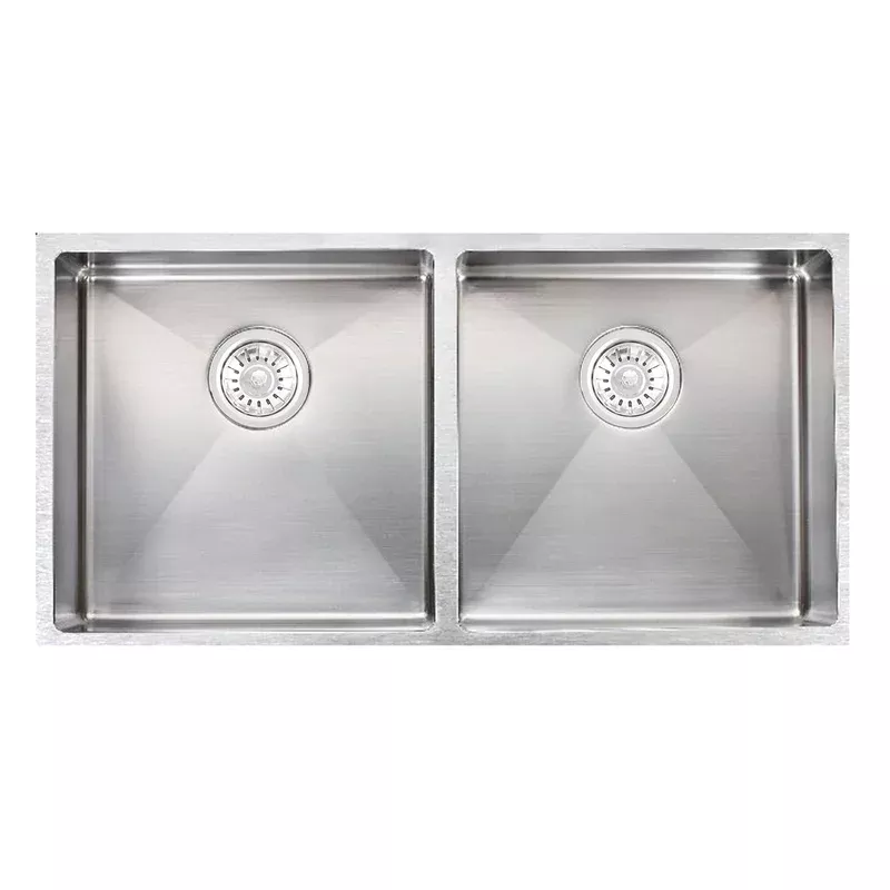 865*440*190mm Hand-made Double Kitchen Sink(Round Edges)