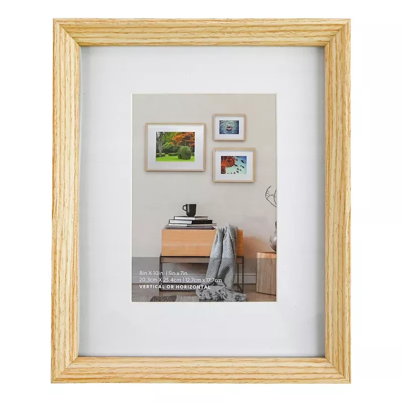8x10 Matted to 5x7 Wall Frame, Natural