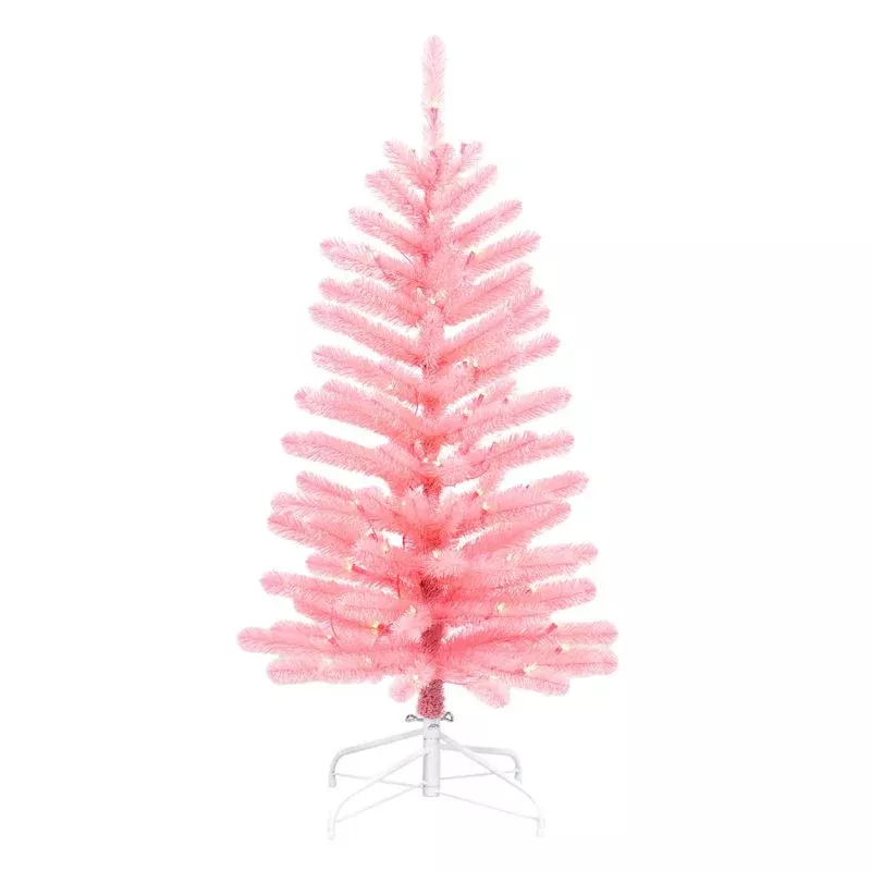 (A15) Pre-Lit Light Pink Tree, 4'