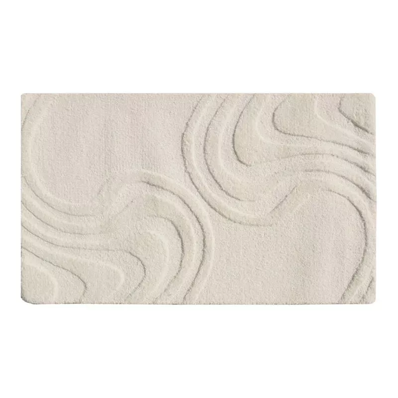 (A492) Lagon Ivory High-Low Accent Rug, 2x4