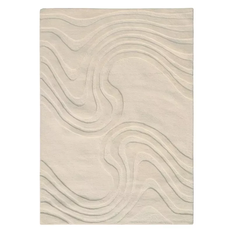 (A492) Lagon Ivory High-Low Area Rug, 8x10