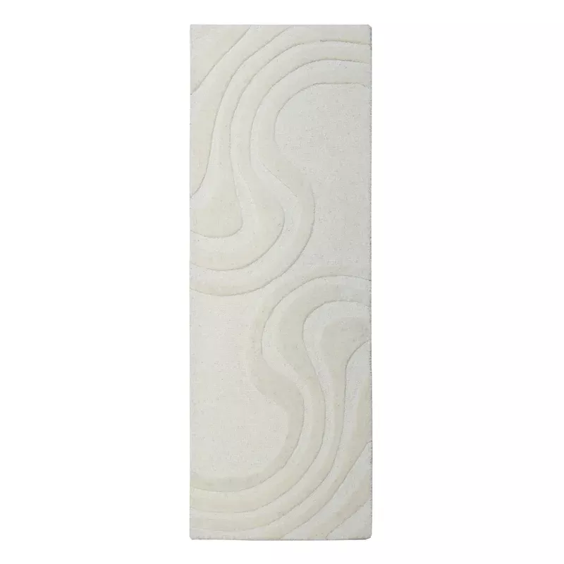(A492) Lagon Ivory High-Low Runner, 2x6
