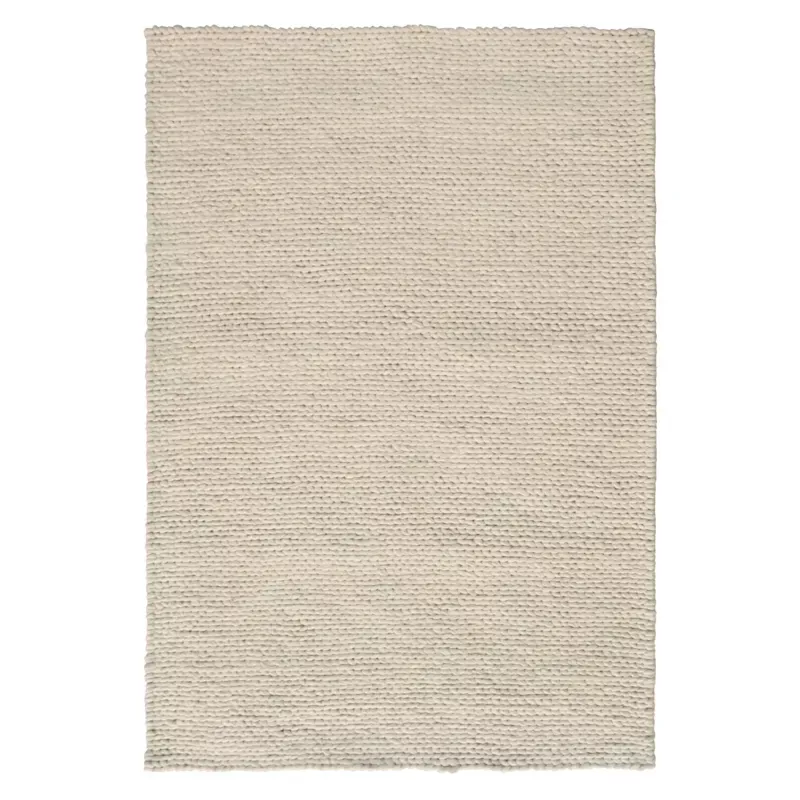 (A494) Ivory Chunky Knit Patterned Area Rug, 8x10