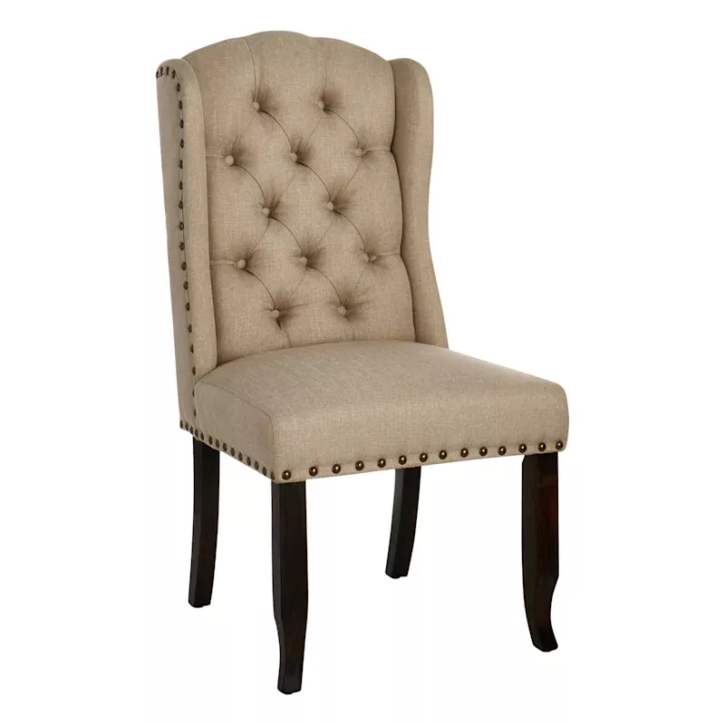Aahmad Winged Dining Chair, Beige