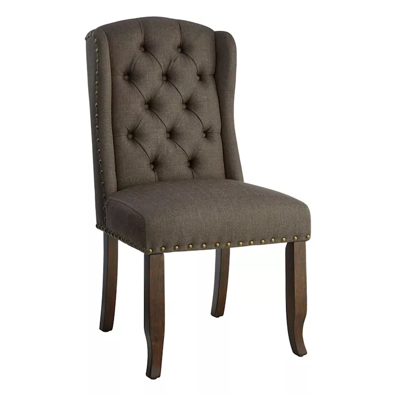 Aahmad Winged Dining Chair, Charcoal Grey