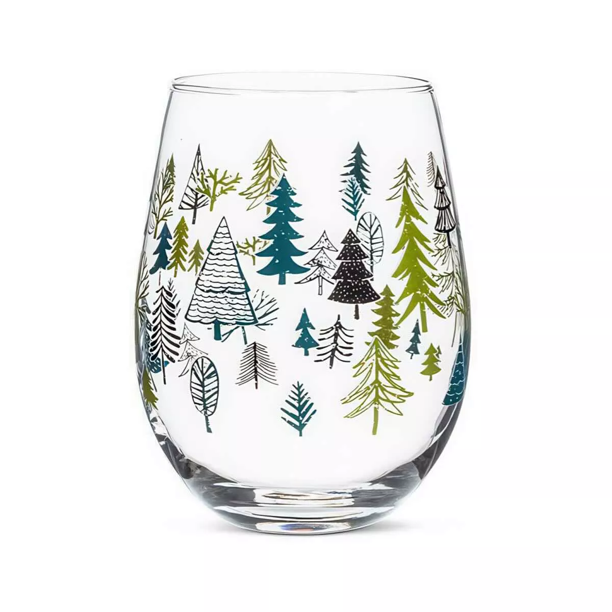 Abbott Allover Trees Stemless Wine Glass