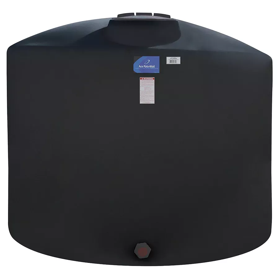 Ace Roto Mold Gusseted Top Vertical Tank - Black - 1500 gal