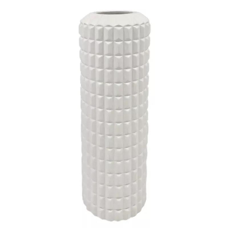 Addison White Modern Abstract Ceramic Vase, 12"
