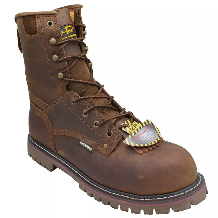 AdTec Men's 8" Waterproof Composite Toe Ranch Work Boots