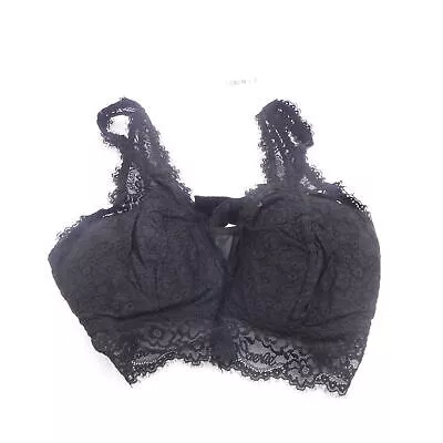 Aerie Eyelash Lace Plunge Bralette Black Lg D 3177